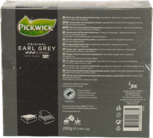 Чай чорний з ароматом бергамоту Earl Grey Original Pickwick к/у 100х2г
