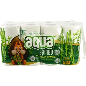Туалетний папір Aqua 3шар 16шт bamboo
