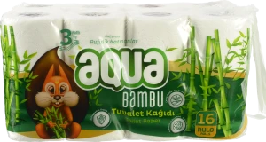 Туалетний папір Aqua 3шар 16шт bamboo