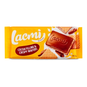 Шоколад молочний з шоколадною начинкою та вафлею Lacmi Roshen м/у 90г