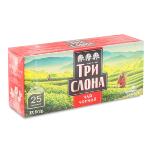 Чай Три Слони 25 пакетиків чорний