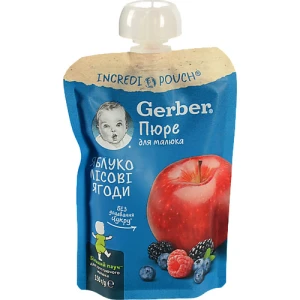 Пюре для дітей від 6міс Яблуко-лісові ягоди Gerber д/п 150г