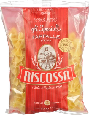 Паста Riscossa «Farfalle» №105B з твердих сортів пшениці 500 г