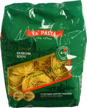 Макарони La Pasta Per Primi Гнізда з твердих сортів пшениці 400 г