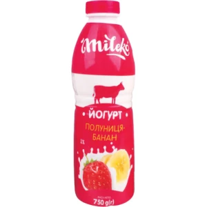 Йогурт Mileko 750г 1% Полуниця Банан