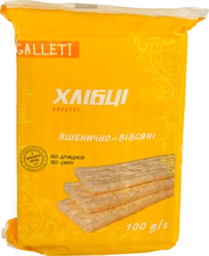 Хлібці пшенично-вівсяні хрусткі Galleti м/у 100г