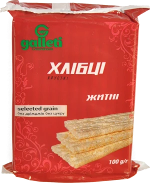 Хлібці хрусткі житні Galleti м/у 100г