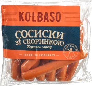 Сосиски Kolbaso зі скоринкою першого ґатунку, охолоджені