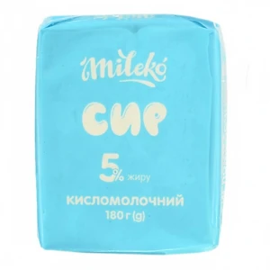 Сир кисломолочний «Mileko» 5% жиру, 180 г