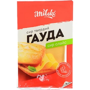 Сир Mileko Гауда твердий 45% слайси 150г