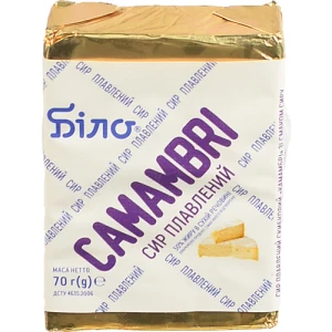 Сир плавлений Біло Камамбрі скибковий зі смаком сиру Камамбер 50% 70г