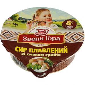 Сир плавлений Звени Гора пастоподібний зі смаком грибів 50% 90г, стаканчик