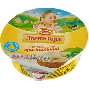 Сир плавлений Звени Гора Оригінальний пастоподібний 50% 90г, стаканчик