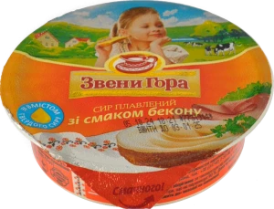 Сир плавлений Звени Гора пастоподібний зі смаком бекону 50% 90г