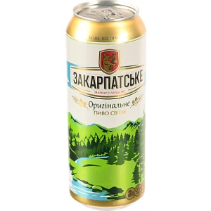 Пиво світле «Закарпатське Оригінальне» фільтроване пастеризоване, 4,1% об., 0,5 л, б.м.