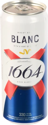 Пиво спеціальне 330мл 4.8% світле пшеничне пастеризоване Blanc Kronenbourg 1664 з/б