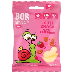Снек фруктовий для дітей від 12міс Apple-raspberry Baby Bob Snail м/у 40г