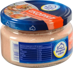 Продукт з ікрою океанічної риби та креветками пастеризований Ікорка Водний світ с/б 160г
