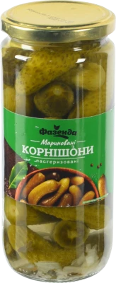 Корнішони Фазенда 460г мариновані пастеризовані