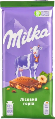 Шоколад молочний Лісовий горіх Milka м/у 90г