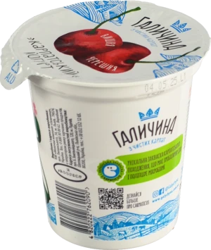 Йогурт 2.2% десертний з наповнювачем Вишня-черешня Карпатський Галичина ст 260г