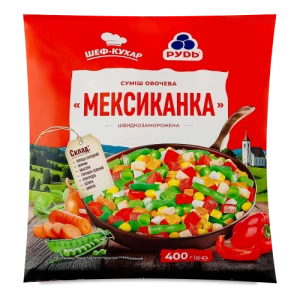 Суміш овочева заморожена для смаження Мексиканка Шеф-кухар Рудь м/у 400г