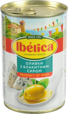 Оливки Iberica 300г з блакитним сиром