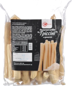 Палички хлібні Десняночка «Гріссіні» з кунжутом, 250 г
