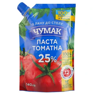 Томатна паста Чумак 140г 25% д.п.