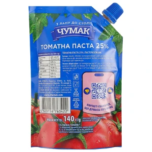 Томатна паста Чумак 140г 25% д.п.