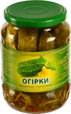 Огірки Рядочок 650г ск.