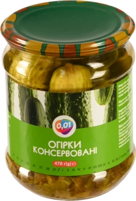 Огірки 0.01 470мл скло
