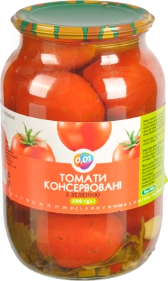 Томати 0.01 1л консервовані зелень