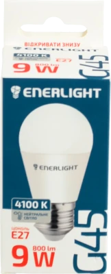 Лампа світлодіодна 9W E27 800lm 4100K G45 №G45E279SMDNFR Enerlight 1шт