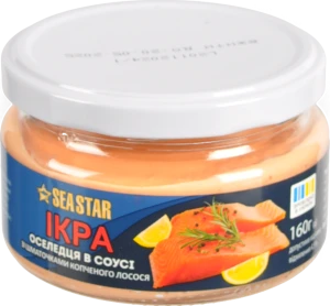 Ікра оселедця в соусі зі шматочками копченого лосося Seastar с/б 160г