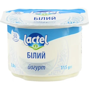 Йогурт Лактель 115г 3% білий ст.