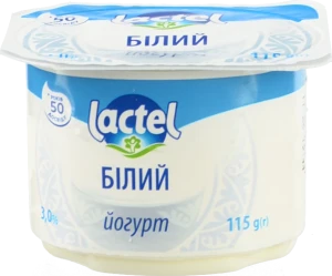 Йогурт Лактель 115г 3% білий ст.