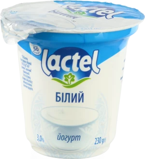 Йогурт Лактель 230г 3% білий ст.