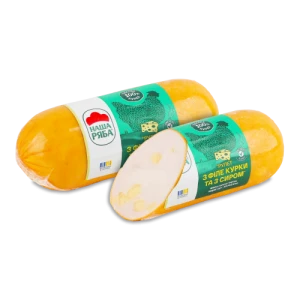 Шинка Рулет з філе курки та з сиром Наша ряба в/к охол в/с в/у 0.5кг
