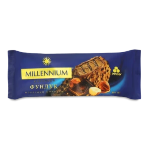 Морозиво вершкове Молочний шоколад-фундук Millennium Рудь м/у 80г