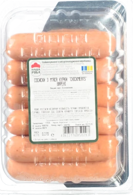 Сосиски Наша Ряба chic meats 270 г мяса курки вар