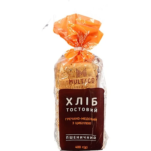 Хліб тостовий Multico 400г гречано-медовий з цибулею
