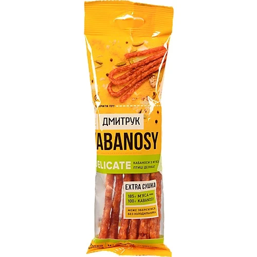Снеки з м'яса птиці Delicate Kabanosy Дмитрук в/к м/у 80г