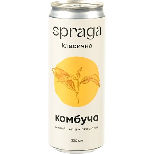 Напій безалкогольний слабогазований Класична Комбуча Spraga з/б 330мл