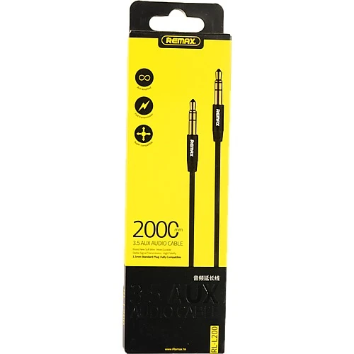 Аудіо кабель Remax RM-L200 AUX 3.5 miniJack M-M 2м чорний