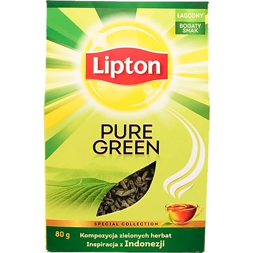 Чай зелений листовий Pure Green Lipton к/у 80г