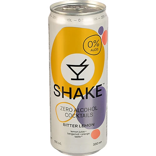 Напій безалкогольний соковмісний сильногазований Bitter Lemon Coctails Shake з/б 330мл