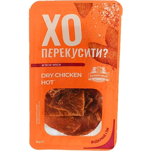 Чипси курячі Бащинський 50г Dry Chicken Hot