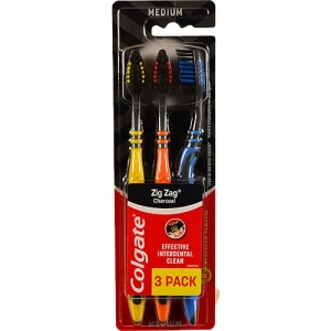 Зубна щітка Medium Zig Zag Charcoal Colgate 3шт