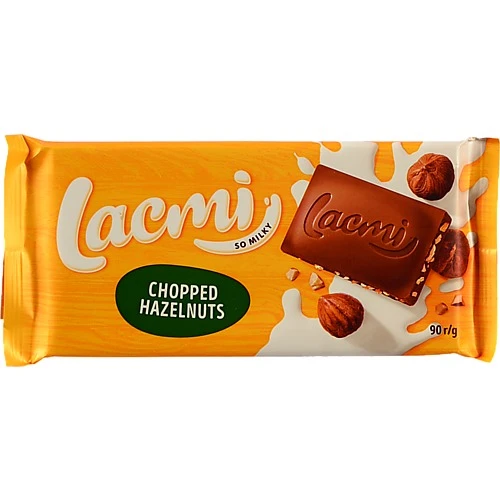 Шоколад молочний з подрібненими лісовими горіхами Lacmi Roshen м/у 90г